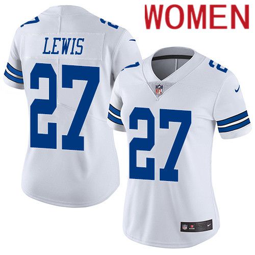 Women Dallas Cowboys 27 Jourdan Lewis Nike White Vapor Limited NFL Jersey